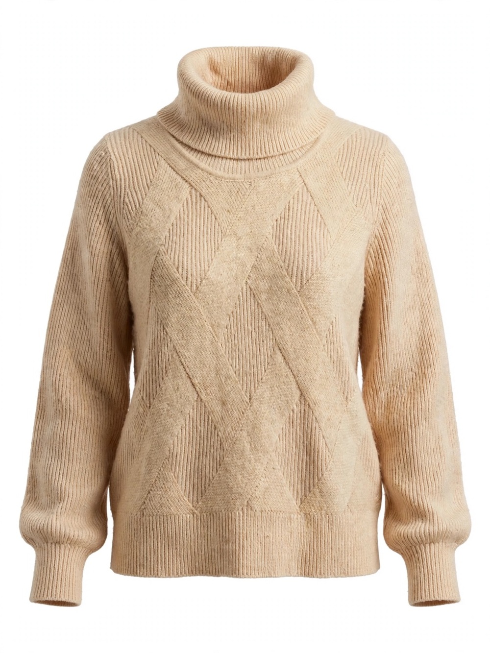 Calvin Klein Cream Cable-Texture Turtleneck Sweater